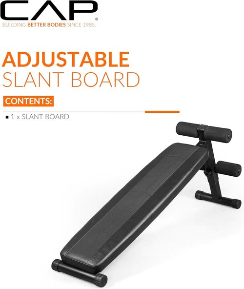 CAP Barbell Sit Up Bench - Adjustable Decline Ab Bench for Home Gym | Multi-Purpose Slant Board for Core Strength