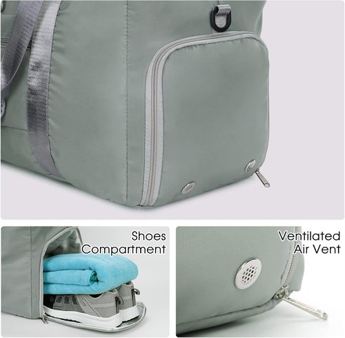 Ceneda 20" Gym Bag - Lightweight Waterproof Duffel with Wet Pocket & Shoe Compartment | Dark Grey