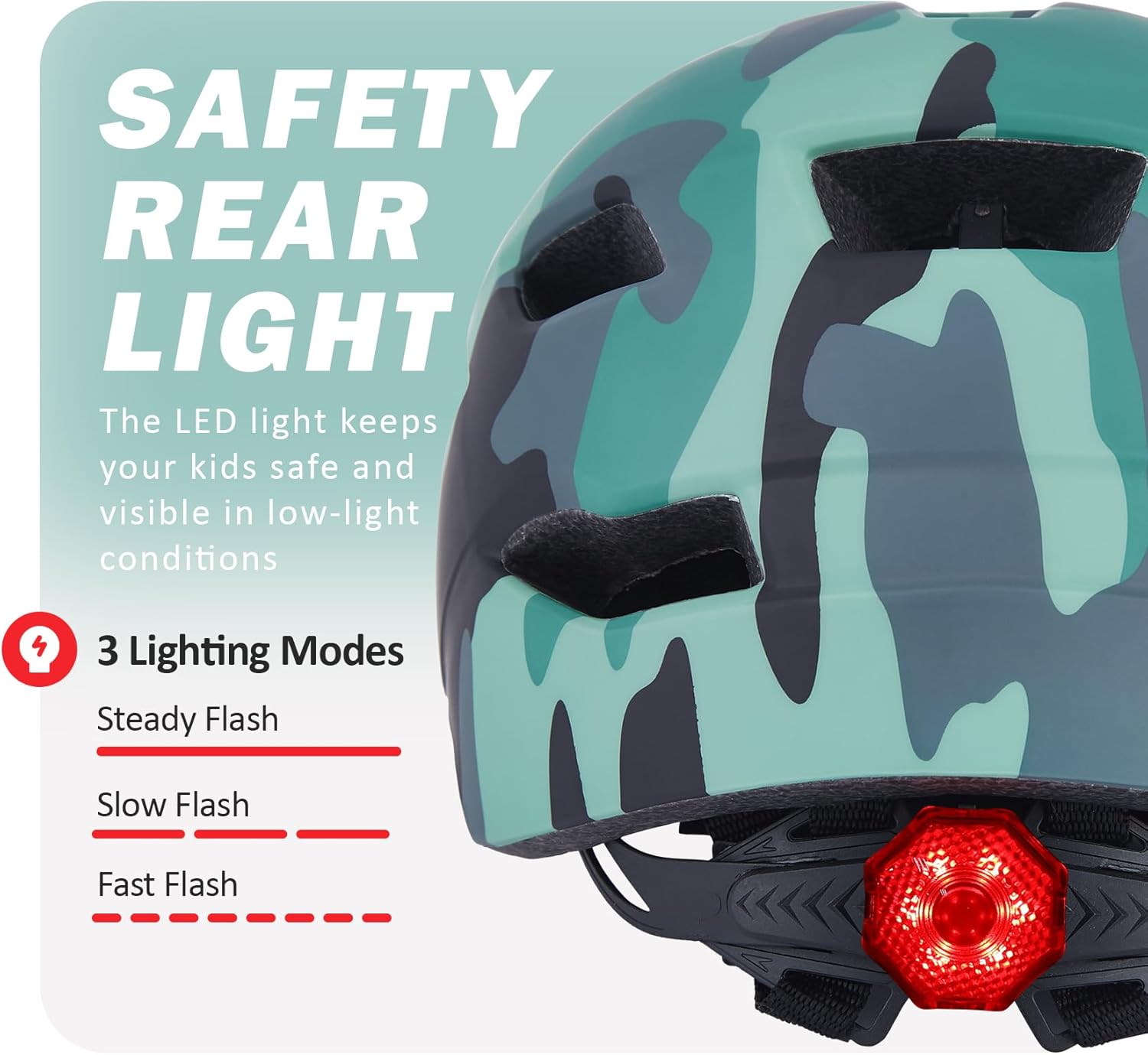 Skiennix Kids Bike Helmet - Adjustable Toddler & Youth Design with Detachable Visor & LED Light | Multi-Sport Use for Ages 3-12