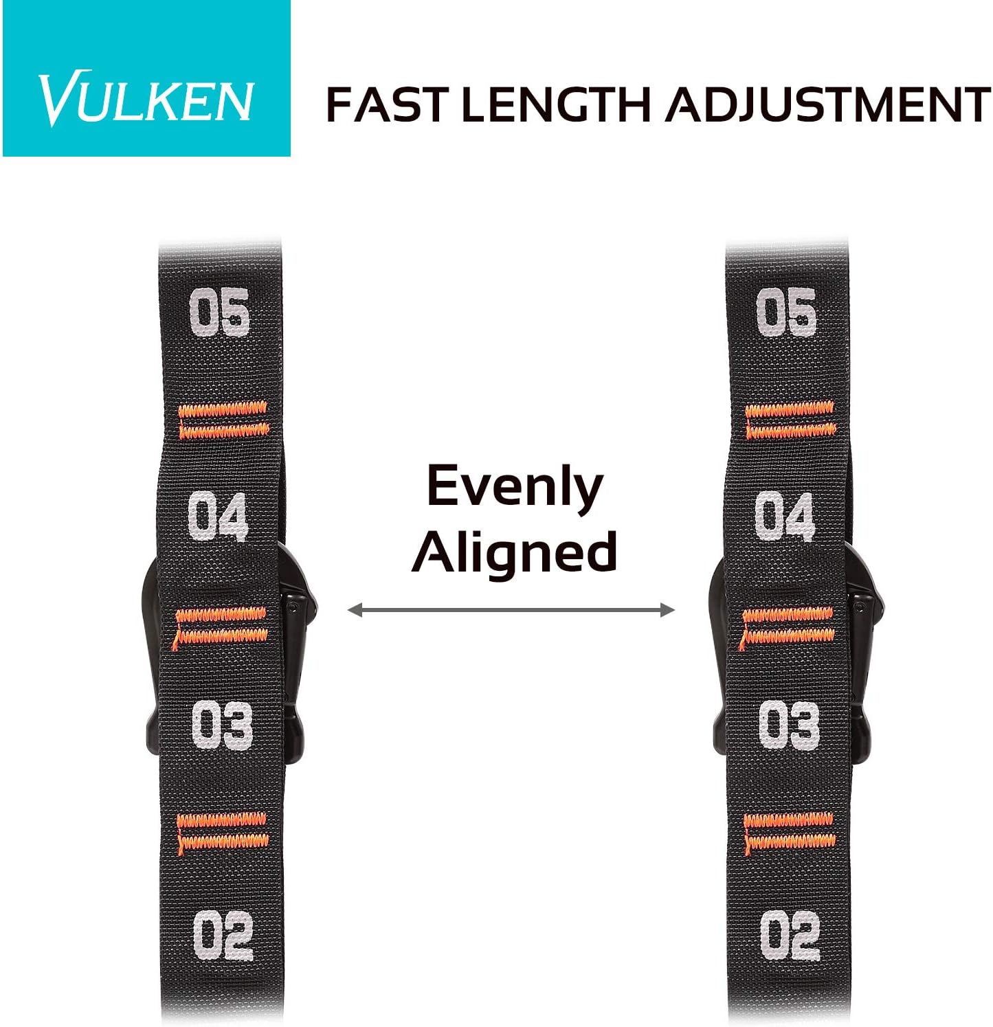 Vulken Adjustable Gymnastic Rings Straps - Quick Hook System for Easy Setup | One Pair