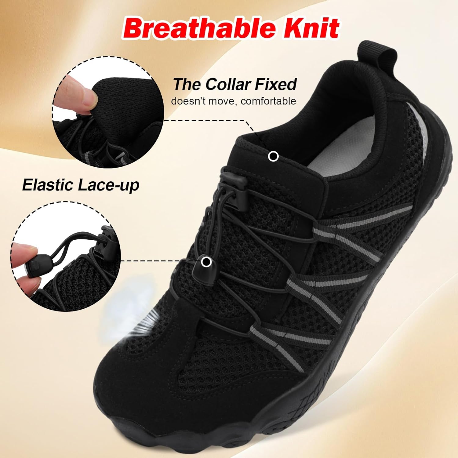 Spesoul Barefoot Shoes - Lightweight Minimalist Slip-On Sneakers with Wide Toe Box for Hiking & Running