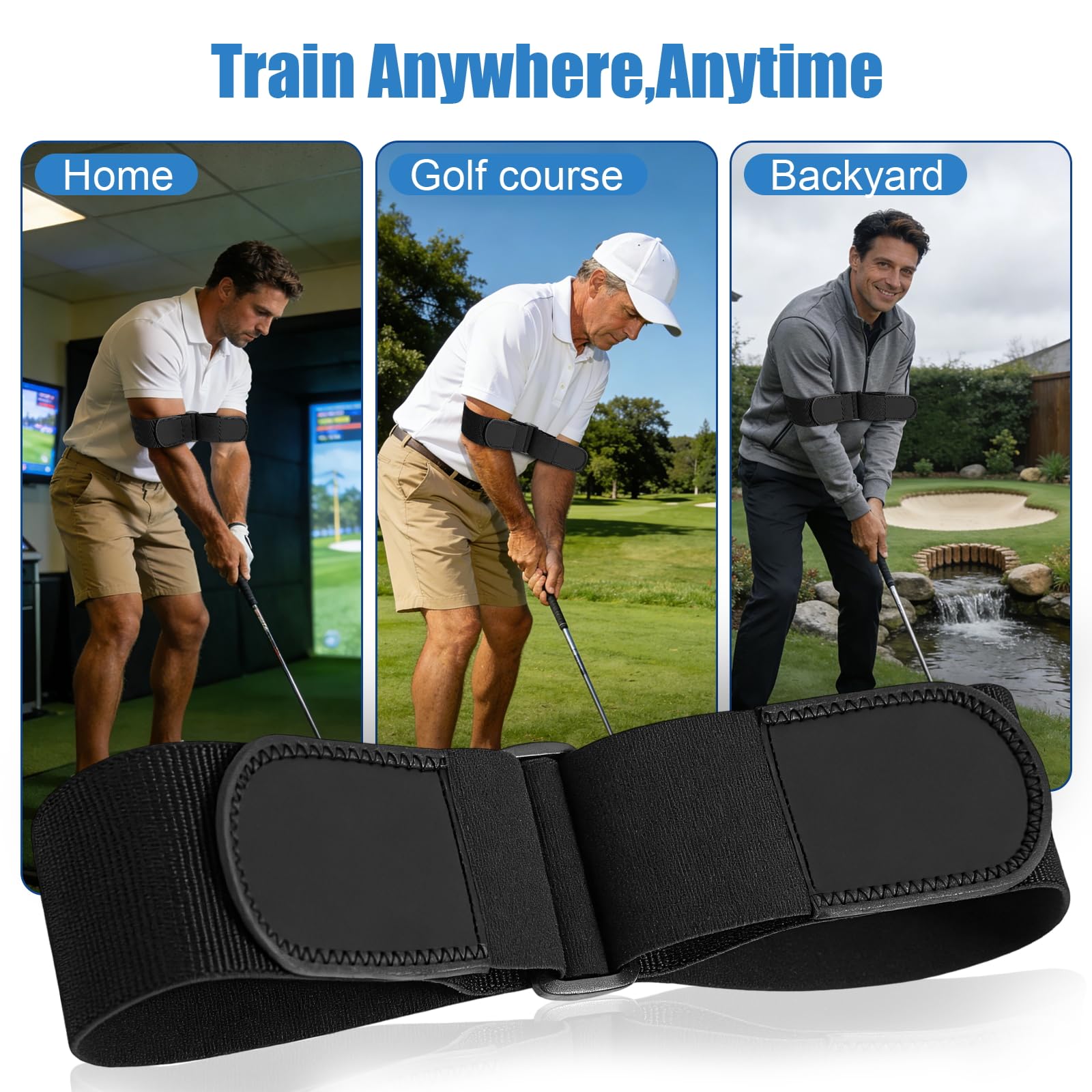 TOTITOM Golf Swing Training Aid- Adjustable Swing Correcting Arm Band, Swings Path Control for Enhance Muscle Memory & Connection, Golf Trainer for Right & Left-Handed Players