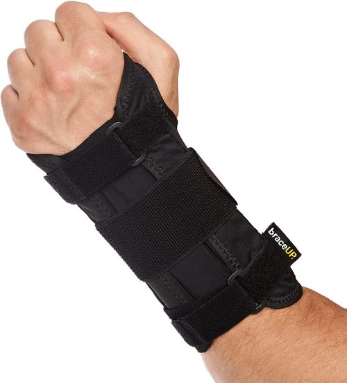 BraceUP Carpal Tunnel Wrist Brace - Metal Splint for Pain Relief & Support | Adjustable Size