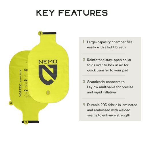 Nemo Equipment Vortex Pump Sack Sleeping Pad Pump - One Size - Lumen