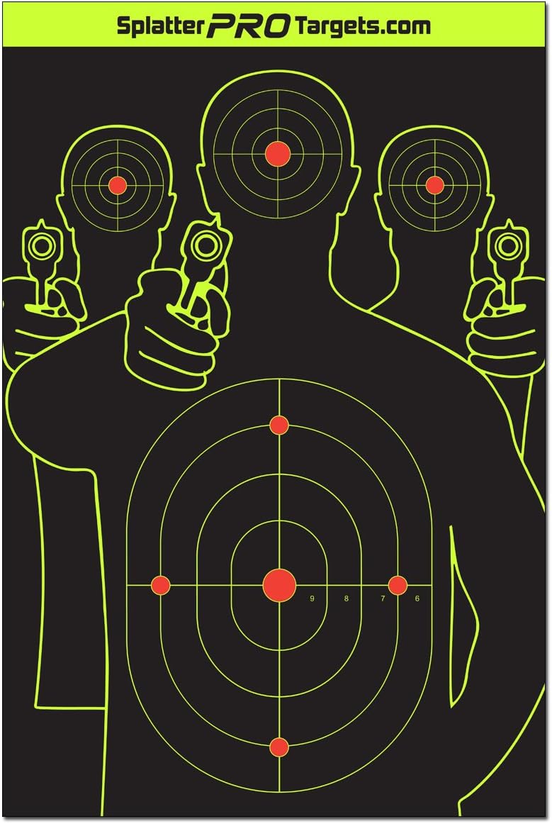 Splatter Targets - 12x18 Fully Reactive Shooting Targets | Instant Hit Visibility with Bright Splatter