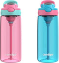 Contigo Aubrey Kids Water Bottle - 20oz, Spill-Proof & Dishwasher Safe | 2-Pack in Azalea/Jade & Blue Raspberry