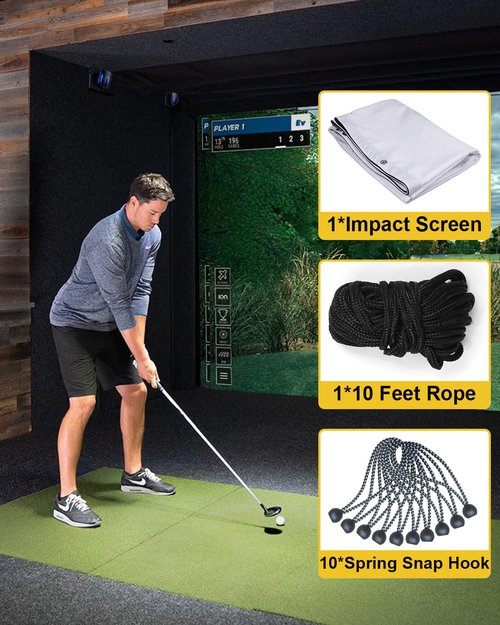 amazgolf Golf Simulator Impact Screen（118 * 78 98 * 98 118 * 118 118 * 138） for Golf Training, Indoor Golf Simulators, Washable Golf Impact Screen for Golf Practice (118 * 78inch)