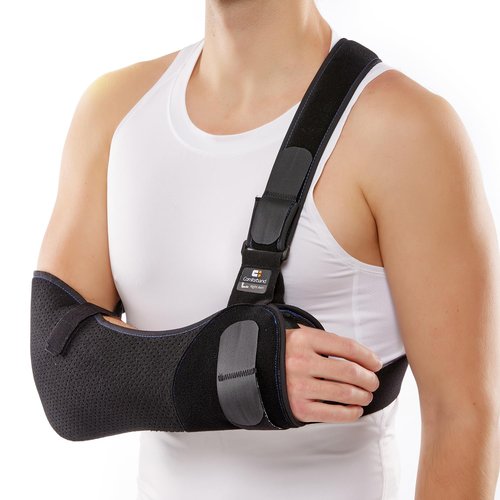 Comforband Duluxe Shoulder Immobilizer Arm Sling – Medical Sling with Adjustable Shoulder and Waist Straps for Torn Rotator Cuff, Clavical, Elbow, Forearm Injury (Medium)
