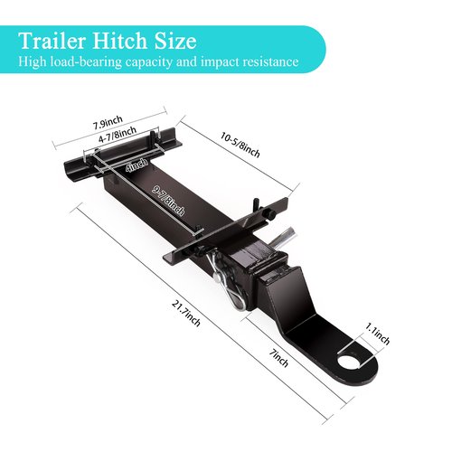 Golf Cart Trailer Hitch Deluxe Kit, Backseat Footrest with 2in Receiver High-Strength Universal Fit for Yamaha Club Car EZGO
