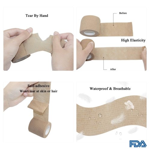 STpro Bandages Vet Wrap for Horses Medical Tape Bandage Self Adhering Bandage Wrap Self Stick Bandage Wrap Vet Tape 2 Inch x 12 Pack Light Blue Cohesive Tape Sports Wrap Cohesive Bandage