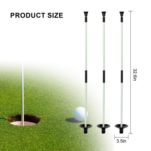 KVMORZE Golf Flagstick, Golf Pole Pin Flagpole Portable Detachable Design, Practice Putting Green Flag Stick for Yard Club, Backyard GolfCourse 3FT Heights Available, 1 Pack (1, Medium)