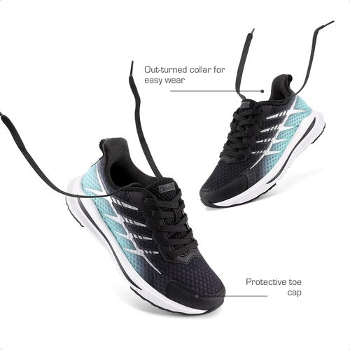 DREAM PAIRS Boys Girls Shoes Kids Tennis Athletic Running Footwear Lace Up Walking DuraPlay Breathable Lightweight Sneakers for Little/Big Kid,Size 4 Big Kid,Black/Light Green,KKUMRS2509