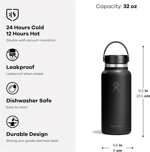 Hydro Flask Water Bottle - Insulated Stainless Steel | 32 Oz Cloud Pink - Leakproof & Refillable