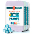 Healthy Packers Ice Packs for Lunch Boxes & Coolers – Pastel Slim Long-Lasting Reusable Gel Freezer Packs | Thin Ice Pack for Lunch Box | BPA-Free, Leak-Proof (4 Pack)