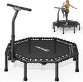 BCAN BT3 51" Octagonal Rebounder Trampoline - 450LBS Max Load, Silent Bungee & T-Adjustable Handle for Home Gym