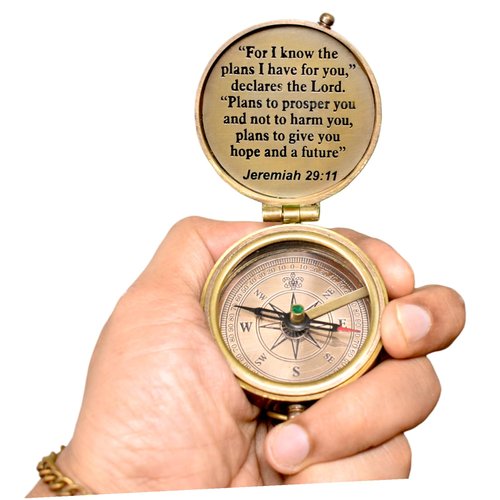 A S Handicrafts For I Know The Plans Engraved Compass For Confirmation Gifts, Baptism Gifts, Best Easter, Christian Gifts For Men, Catholic Gifts, Birthday Gifts, s Jeremiah 29 11