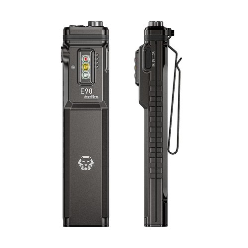 RovyVon E90 3500 Lumens EDC Flat Flashlight with Proximity Sensor, Practical Sidelights, Two-Way Clip & USB-C Charging Cable Included, IP68 Waterproof Pocket Flashlight