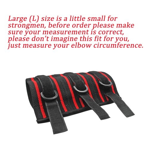 Adjustable Elbow Sleeve, 1 Pair Strong Elebow Support Brace Compression Powerlifting, Weightlifting Man (XL)