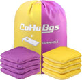 CoHoBgs Cornhole Bags Set - Professional Dual-Sided Slick & Stick Resin-Filled Bean Bags | Includes Carry Case