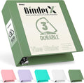 Sooez BinderX Extra Durable 3-Inch D-Ring Binder - Holds 670 Sheets | Customizable Olive Green Cover