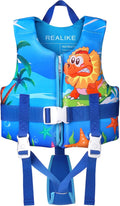 REALIKE Kids Swim Vest | Adjustable Toddler Floaties with Safety Strap | For Ages 2-10 Years, 22-88lbs