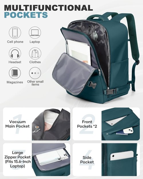 Coofay Large Vacuum Backpack - Travel Compression System with Pump | Easy Carry-On Luggage