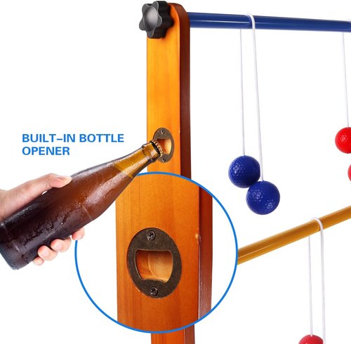GSE Games & Sports Expert Ladder Ball Toss Game Set - Premium Solid Wood with Carrying Case for Outdoor Fun