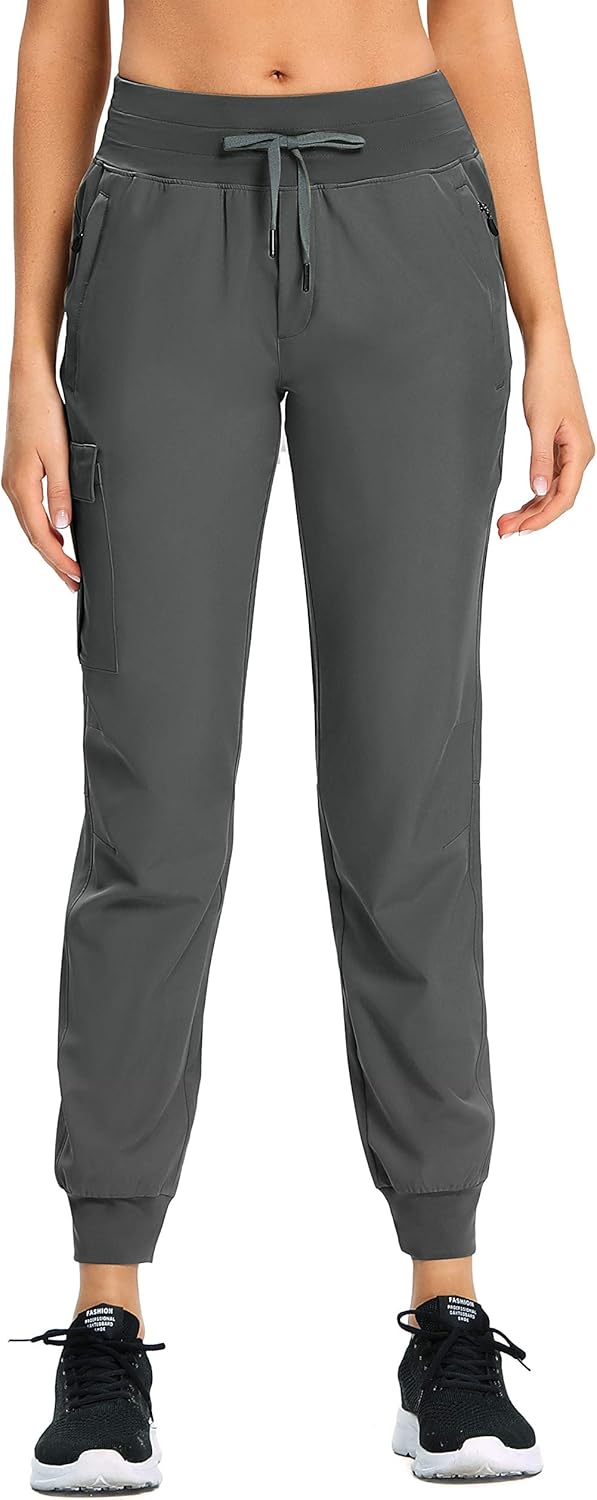 RlaGed Women's Hiking Pants - Lightweight Quick-Dry Joggers with Zipper Pockets | UPF 50+ Protection