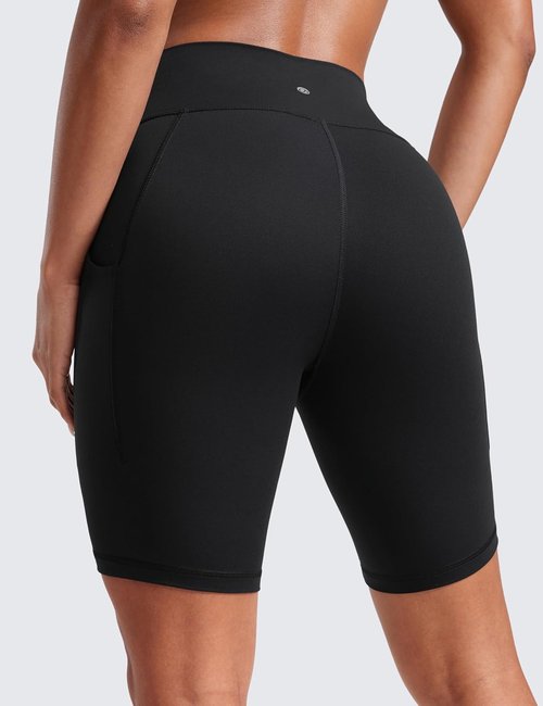 CRZ YOGA Butterluxe Biker Shorts - High Waisted, Buttery Soft with Pockets, 8" Length for Women