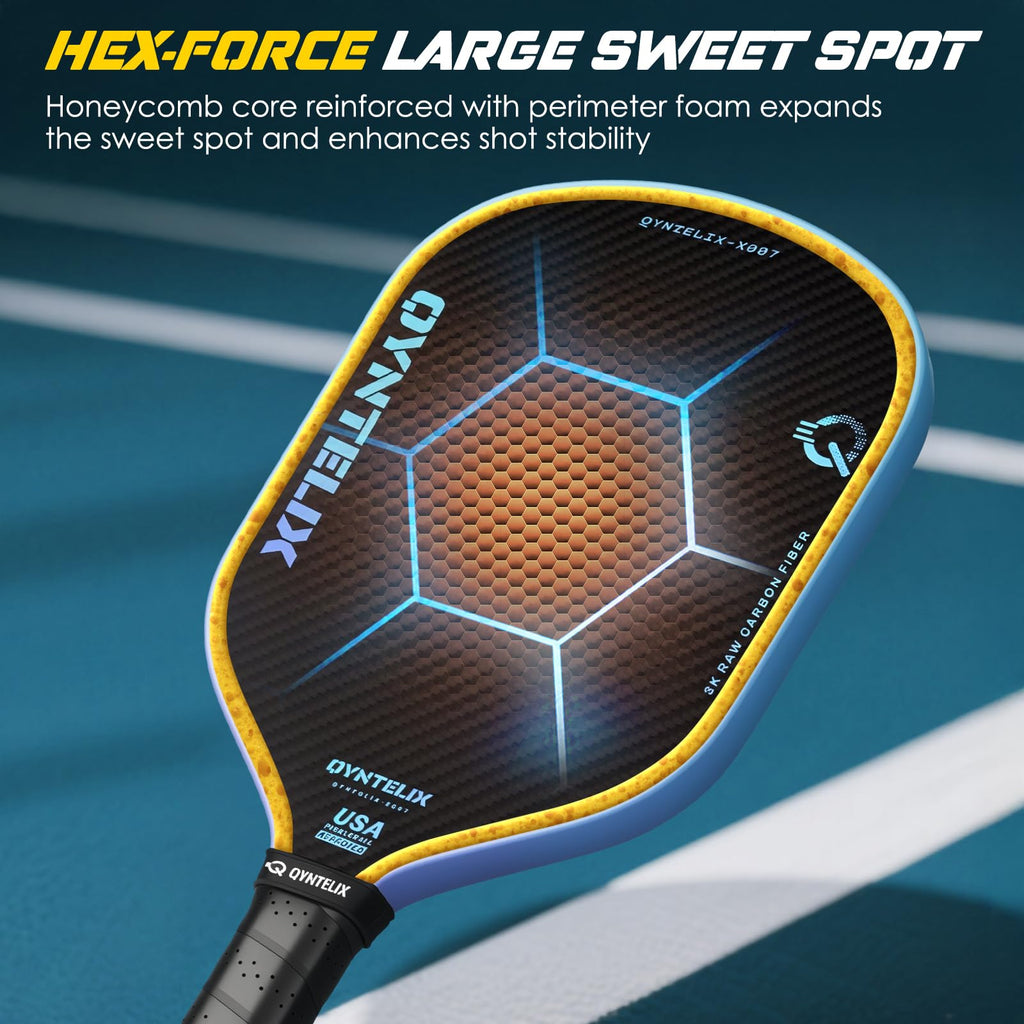Pickleball Paddles – Carbon Fiber Pickleball Paddle with Unibody Design, USAPA Approved (Blue)