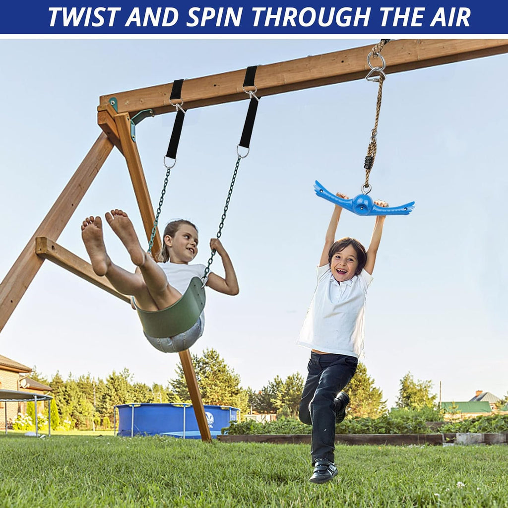 YAMIPROBI Ninja-Twister Swing Set - 360° Handle for Spin Flips | Fun Backyard Toy for Kids