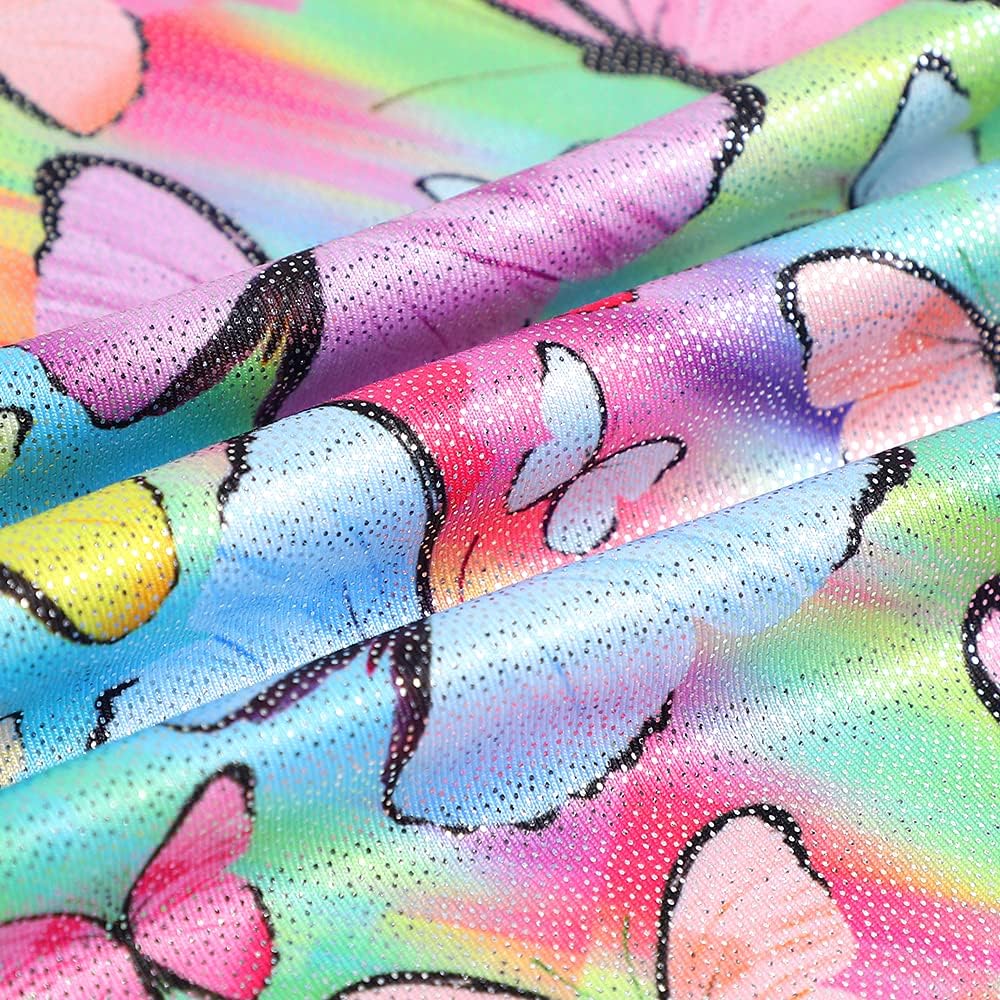 Skiennix Leotards for Girls | Shiny Rainbow Mermaid Unicorn Design | Toddler Dance Wear