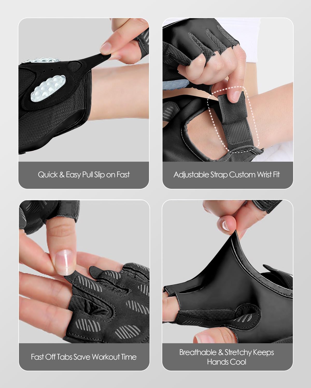 Regine Switzerland Workout Gloves - Fingerless Gym Gloves with Silicone Grip Dots & Palm Padding for Weight Lifting