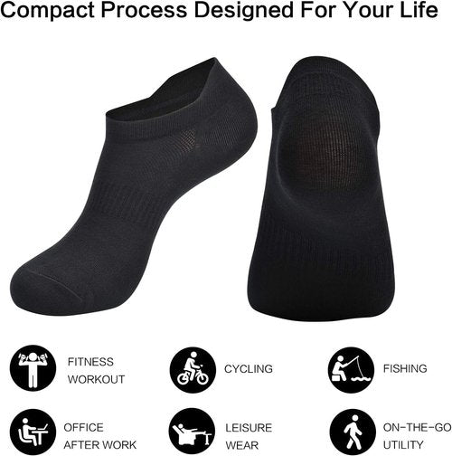ATBITER Ankle Socks - Thin Athletic No Show Socks for Men & Women | 6-12 Pairs with Heel Tab