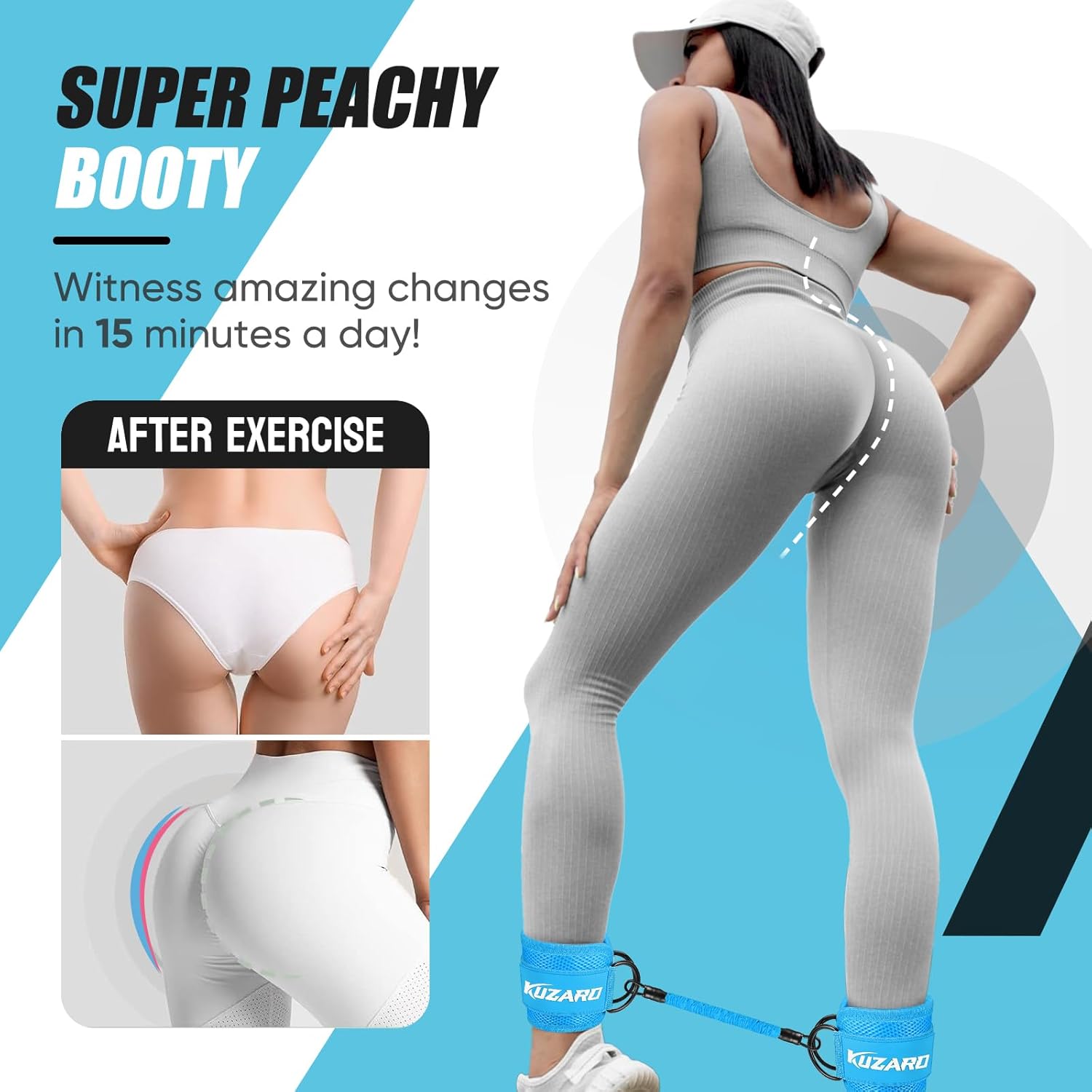 Skiennix Ankle Resistance Bands - Adjustable Cuffs for Leg & Glutes Workout | Home Gym Fitness Equipment