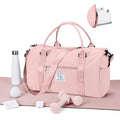 Gym Bag for Women Men with Shoes Compartment,Sports Duffle Bag Personal item travel Duffel Bags Tote Bag Small Carry on Weekender Overnight Bags Workout Dance Bag Hospital Holdalls Pink