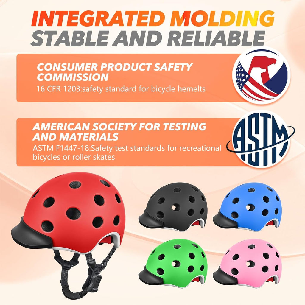 Wemfg Kids Bike Helmet - Adjustable Magnetic Buckle for Boys & Girls | Lightweight & Ventilated Multi-Sport Design