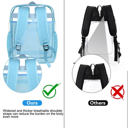 SDFGHG Clear Backpack,Sturdy Shape Heavy Duty Large Clear Backpack,Casual Daypacks(Blue)