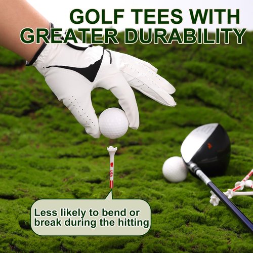 WMAWJBT Premium Plastic Golf Tees 3 1/4’’ with USA Map, Long 4 Prong Golf Tee with 100 Pack, Golf Gifts for Men, Women and Kids