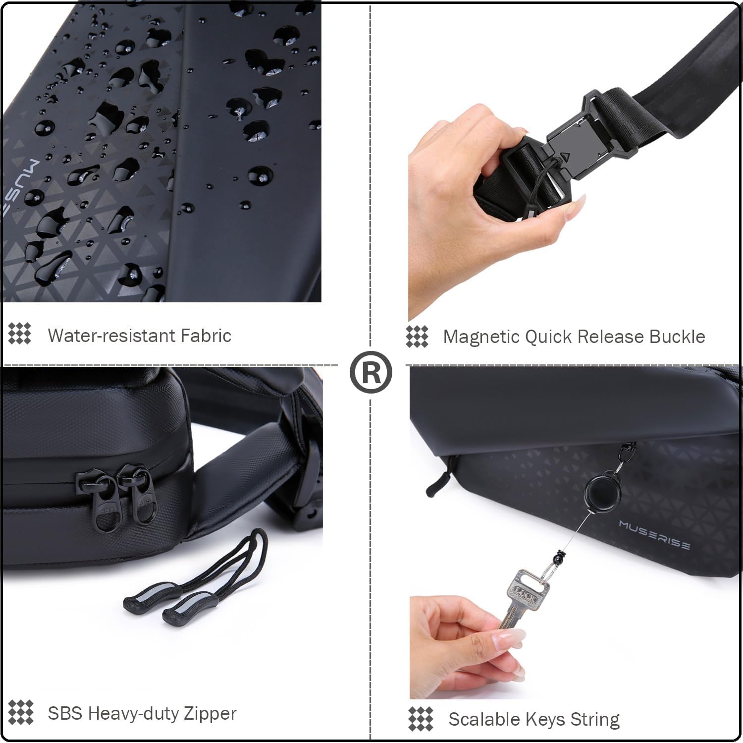 Skiennix Crossbody Sling Bag - Durable & Stylish Chest Pack for Travel, Work, and Everyday Use