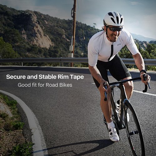 BWSHLF Tubeless Rim Tape 2 Rolls, 25mm x 10m, 19, 21, 23, 27, 29 and 31mm Options, Bike Rim Tape Strong Adhesion with 12pcs Seal Patches for Mountain and Road Bikes