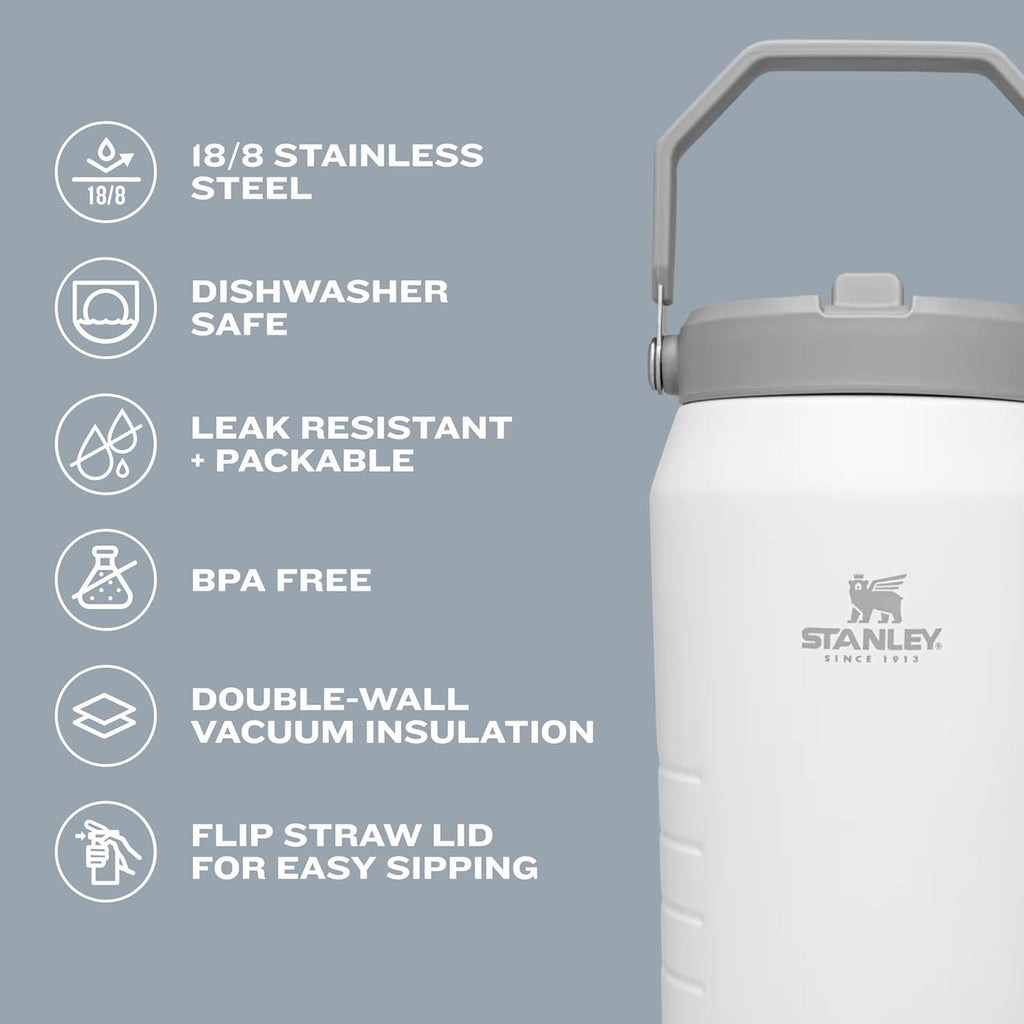 Stanley IceFlow 64 oz Flip Straw Jug - Insulated Stainless Steel, Leak Resistant, BPA-Free | Alpine Color