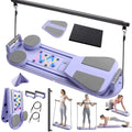 Pilates Board, Multi-Pilates Reformer Set, 6-in-1 Portable Foldable Ab Board Trainer Exercise Machine for Home with Digital Display, Pilates Board for Women