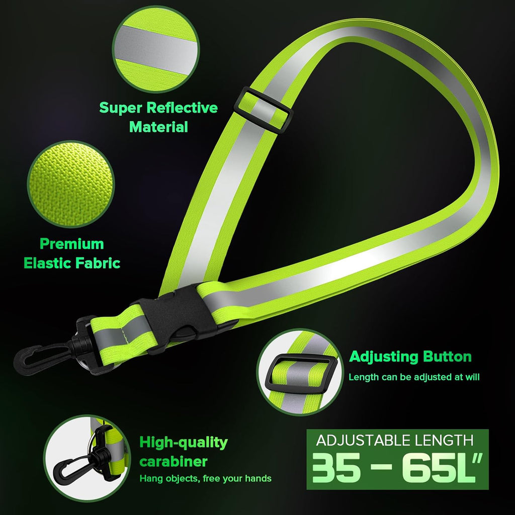 Skiennix Reflective Sash - High Visibility Night Walking Safety Gear with 2 Reflective Armbands for All Ages