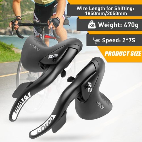 WEEROCK L-TWOO Road Bike Shift Lever 2 X 7 Speeds Road Bicycle Shifters with Brake Levers Compatible with Shimano