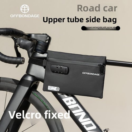 OFFBONDAGE Top Tube Bike Bag for Bicycle with 3-Digit Lock - Water-Resistant Bicycle Frame Bag Secure & Minimalist Bike Pouch Fits Road & Mountain