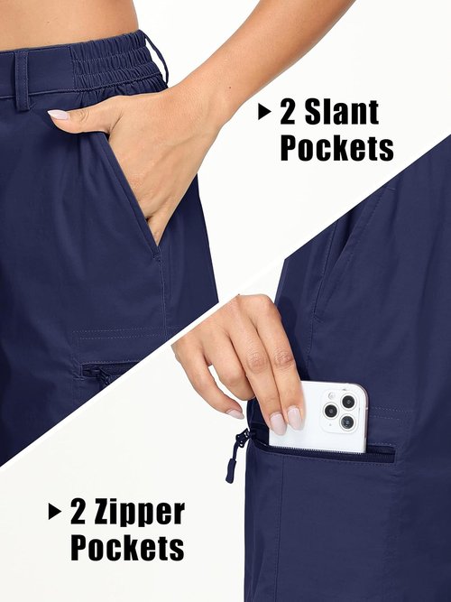 MAGCOMSEN Women's Hiking Shorts - Quick Dry Lightweight Athletic Shorts with 4 Pockets | Summer Casual Running Wear