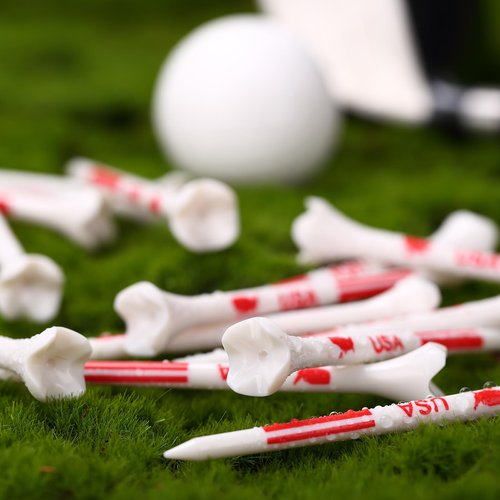 WMAWJBT Premium Plastic Golf Tees 3 1/4’’ with USA Map, Long 4 Prong Golf Tee with 100 Pack, Golf Gifts for Men, Women and Kids