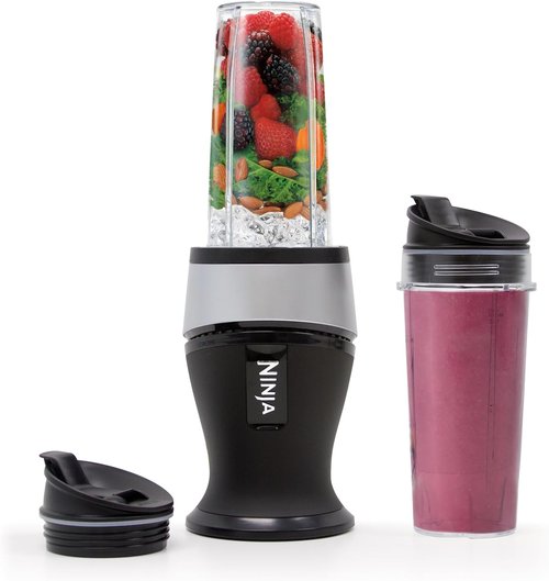 Ninja Fit Personal Blender - Portable 700-Watt Smoothie Maker with (2) 16-oz Cups & Lids - Black QB3001SS