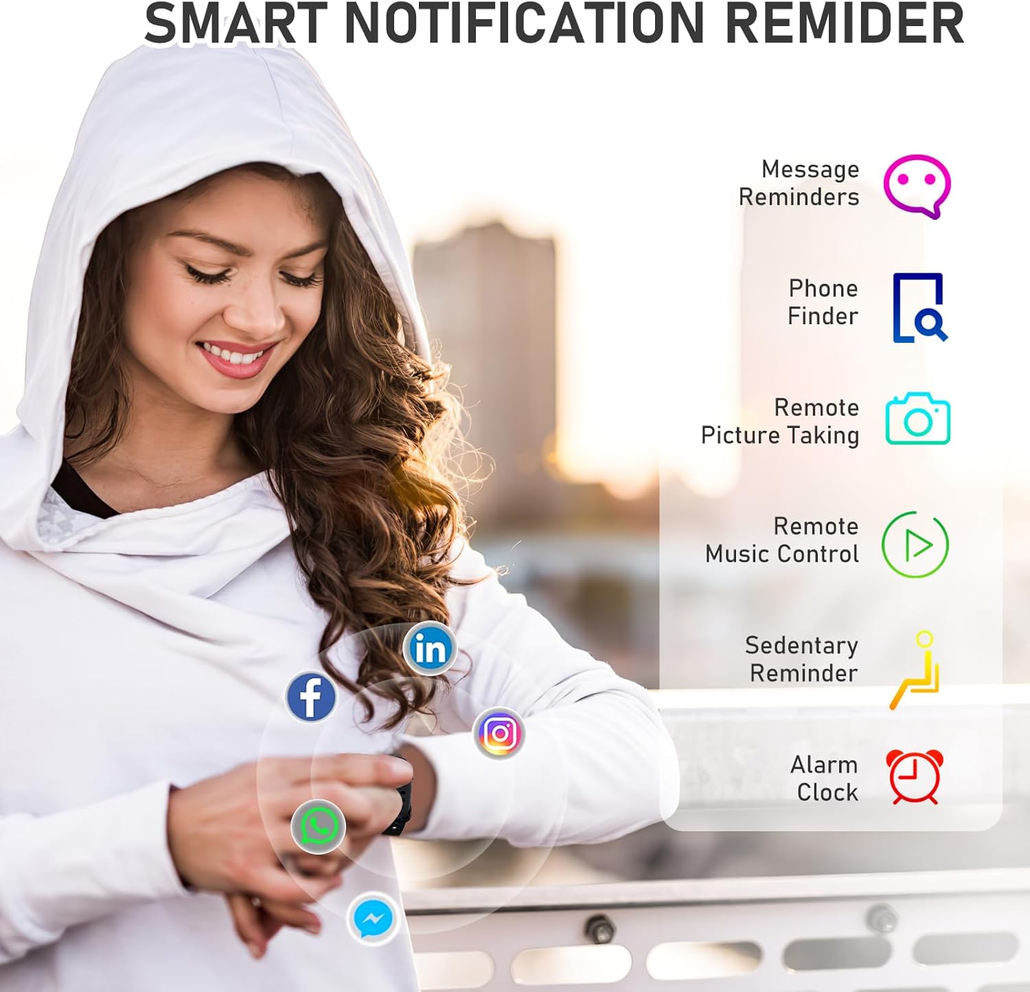 Skiennix Fitness Tracker - 24/7 Heart Rate, Blood Pressure & Sleep Monitoring | 1.1" AMOLED Screen, Waterproof